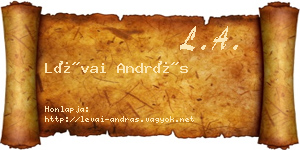 Lévai András névjegykártya